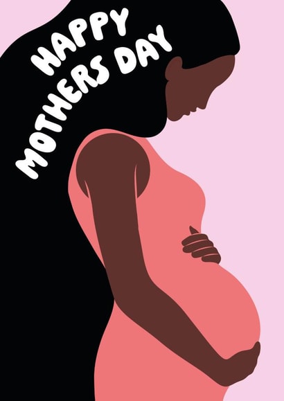 Happy Mother's Day - Black Mother - Pregnant Mum To Be created by SideHustleVibes