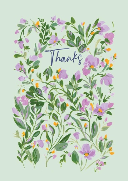 Classic Painted Floral card - Thanks created by Rebecca Prinn