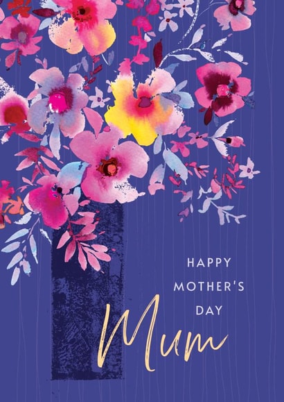 Painted floral Mother's Day card - Mum created by Rebecca Prinn