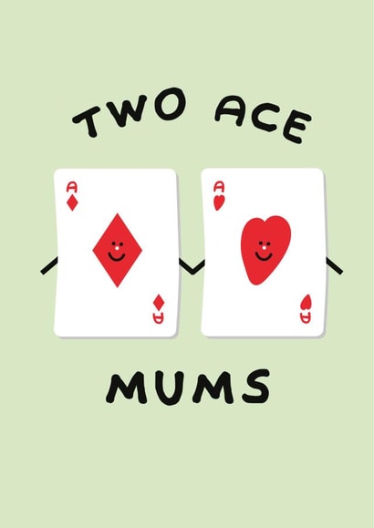 Cute Funny Lesbian Couple Anniversary Mother's Day Card - For Two Mums - LGBTQ+ created by I AM A
