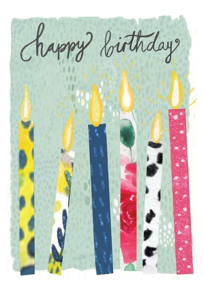 Classic Happy Birthday Card - Pretty Candles created by Sally Darby Illustration