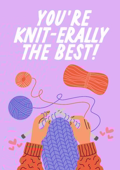 Cute Mother’s Day card - Cute Knitting Pun created by The Marmalade Cat