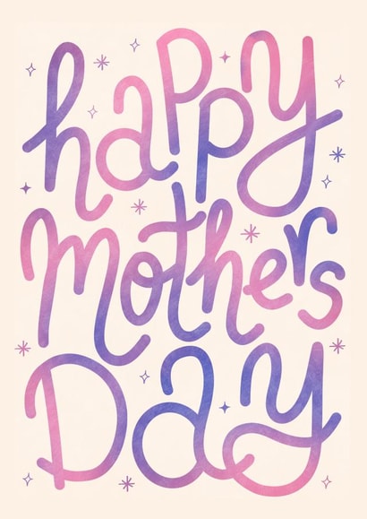 Happy Mother's Day Typography Card - Ombre Gradient created by @tikkled.pink