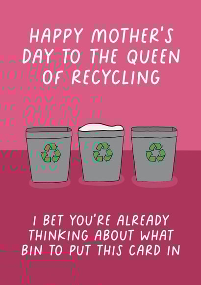 Fun Mother's Day card - Mum - Recycling Bins created by Pickled Prints