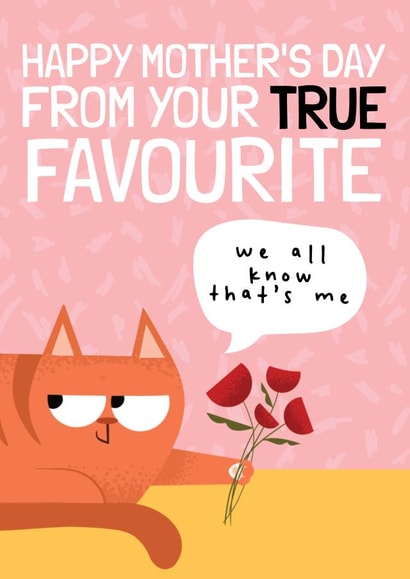 Funny Mother's Day card - from the Favourite - From the Cat created by AbiGoLucky