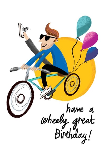 Cute Birthday Card - for Him - Bike Pun created by @AimeeStevens.Design