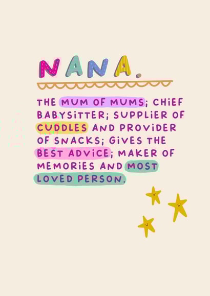 Cute Mother's Day Card - Special Nana - Mum Of Mums created by Sarah Harding