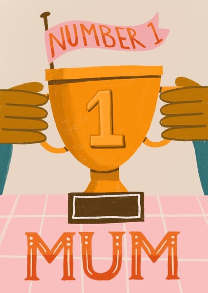 Cute Mother's Day Card - Hand Drawn - Number 1 Mum created by AbiGoLucky