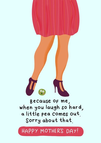 Cheeky Mother’s Day Card - Pea - Pee Pun created by daminidesigns