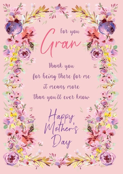 Floral frame Mother's Day card - Gran created by Rebecca Prinn