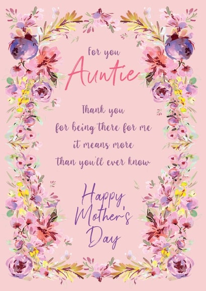 Floral frame Mother's Day card - Auntie created by Rebecca Prinn