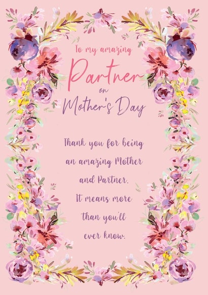 Floral frame Mother's Day card - Partner and Mother created by Rebecca Prinn
