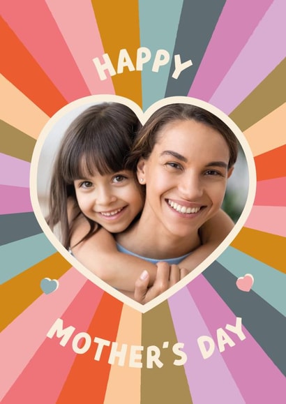 Cute Mother's Day Photo Card - Rainbow Heart created by The Pattern Press