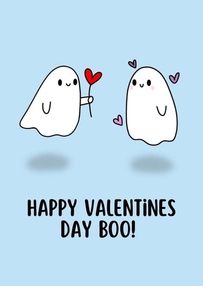 Happy Valentines Day Boo - Cute Valentines Day Card - Ghost Card created by Storm Creations
