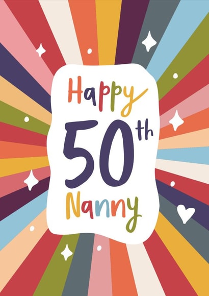 Cute Birthday Card - 50th - for Nanny created by Woody's Design