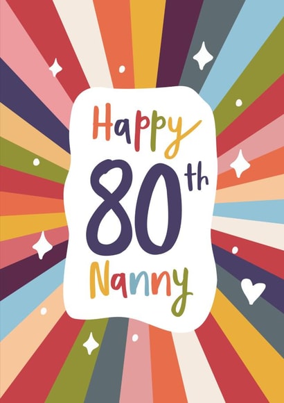 Cute Birthday Card - 80th - for Nanny created by Woody's Design