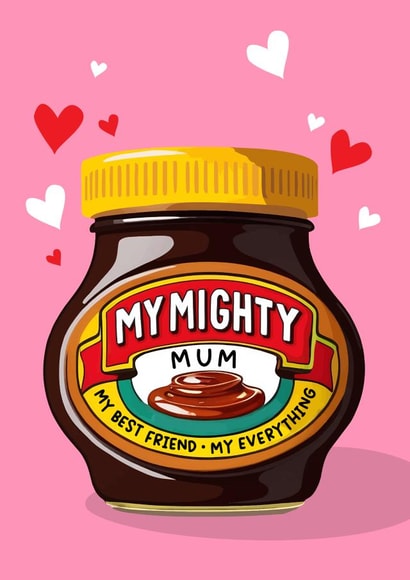 Heartfelt Mother's Day Card - My Mighty Mum - Marmite created by Mrs Best Paper Co.