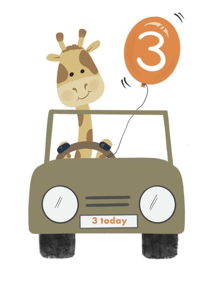 Cute Birthday Card - Safari - 3 Today created by AK Designs