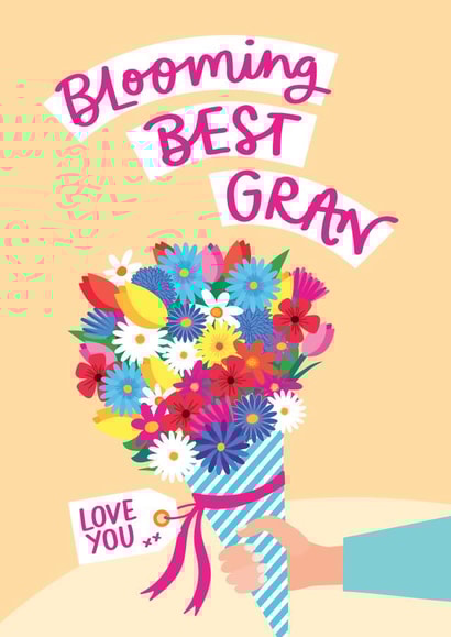Blooming Best Gran | Pretty Floral Mother's Day Card | Granny | Grandmother created by Jane Katherine Houghton