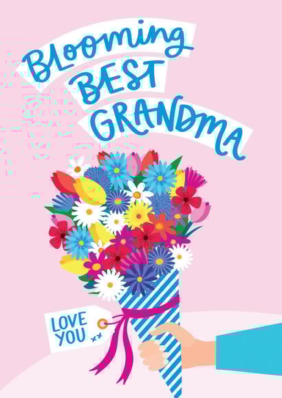 Blooming Best Grandma | Pretty Floral Mother's Day Card | Gran | Grandmother created by Jane Katherine Houghton