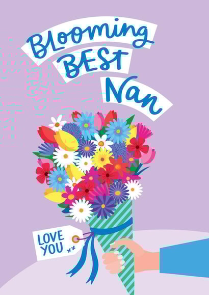 Blooming Best Nan | Pretty Floral Mother's Day Card | Nana | Nanny created by Jane Katherine Houghton