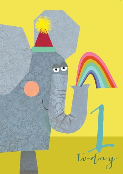 Cute Birthday Card - Elephant - 1 Today created by Kali Stileman