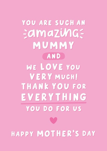 Heartfelt Mother's Day Card - Amazing Mummy - Thank You created by Fliss Muir