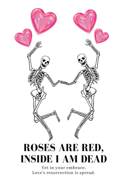Valentines day card for the spooky people - Roses are red created by Kristiina K.