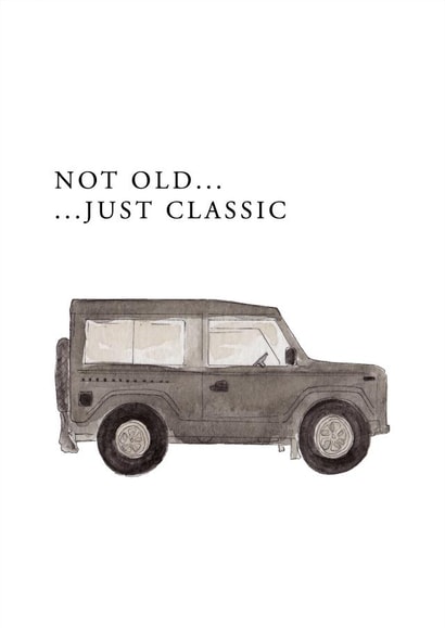 Defender 90 Birthday Card, Not Old Just Classic, Funny Witty Card created by Beloved Creations