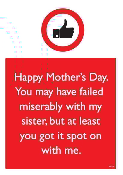 Funny Mother's Day Card - Failed Miserably - Got Me Spot On created by Brainbox Candy