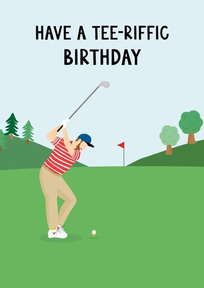 Golf Birthday Card - Hole in one pun, golf lover created by Helen Richmond