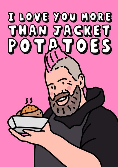 Trending Love Card for Friend or Other Half - Jacket Potato and Spudman Fans created by Hey Huns It's Nicole