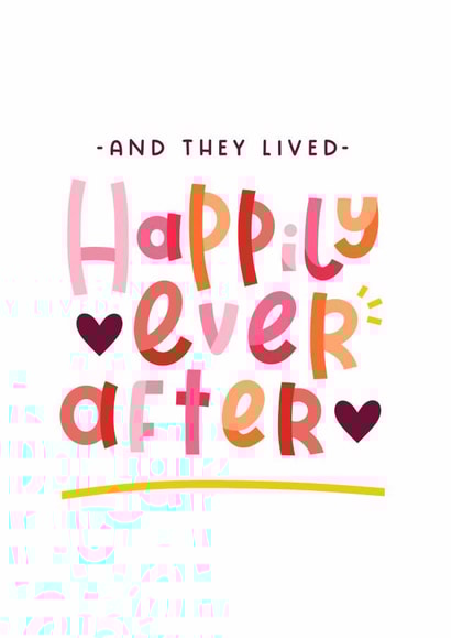 Cute Wedding Congratulations Card - Happily Ever After created by Joanne Hawker