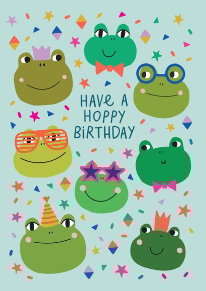 Cute Frog Birthday Card - Hoppy Birthday created by Mifkins