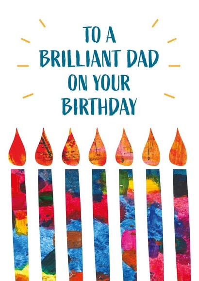 Colourful Birthday Card - For Dad - Candles created by size3art