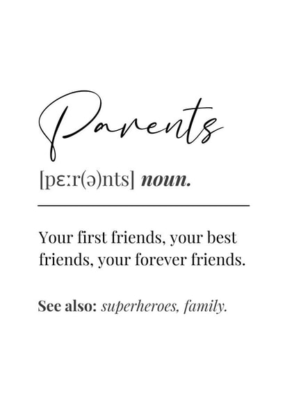 Heartfelt Anniversary Card - Parents Definition Card - From Children created by Wishcraft Prints