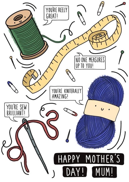 Funny Mother's Day Card - for your craft loving mum created by Pen and Puns
