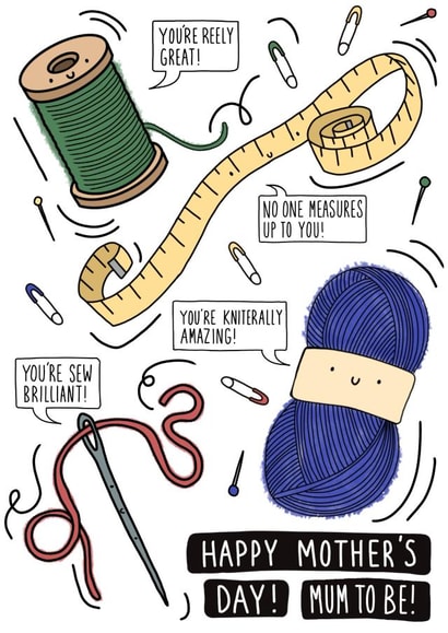 Cute Mother's Day Card - for craft loving Mums to be created by Pen and Puns 