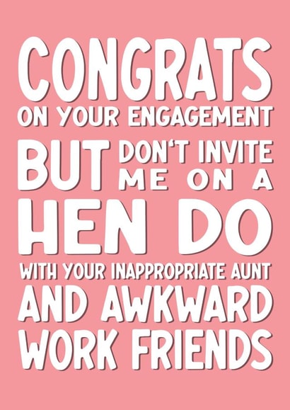 Engagement - Rude and Funny - Hen Do created by fyou cards