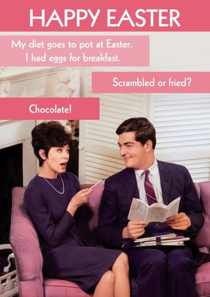 Funny Easter Card - Retro - I had eggs for breakfast created by Quitting Hollywood