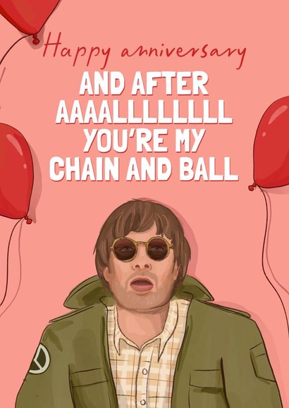 Funny Anniversary Card - Liam Gallagher Wonderwall Pun created by Running with Scissors