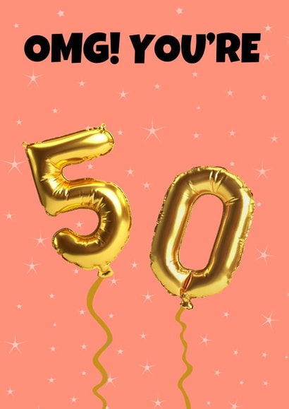 Cute Birthday Card - 50th foil balloons created by GawjusCards