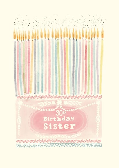 Pretty Birthday Card - 30th - for Sister created by Libby Howker