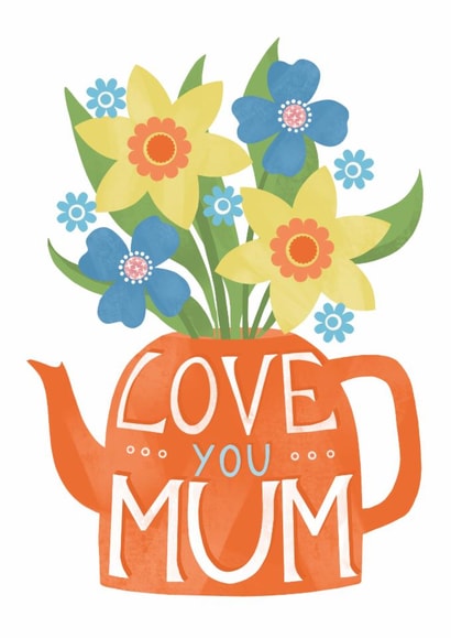 Pretty Floral card for Mum - Mothers Day, Birthday - Love You Mum created by Louise Brainwood