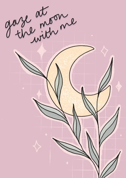 Gaze at the Moon with me - Cute Witchy Romantic Card created by Emily Underworld