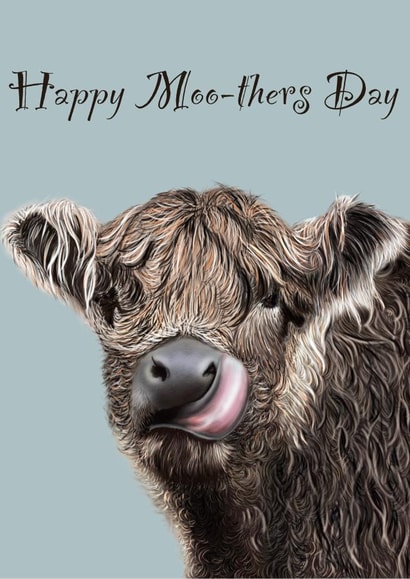 Happy Moo-thers Day card. Cute, funny. Perfect for animal lovers created by Holly Burton