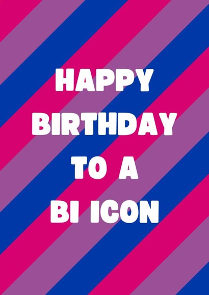 Bright birthday card - bisexual flag created by GawjusCards