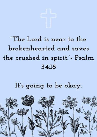 Heartfelt Christian card - Psalm - Loss created by Isa Gonzalez