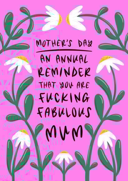 Heartfelt Mother's Day Card - Fucking Fabulous Mum created by Muses & May