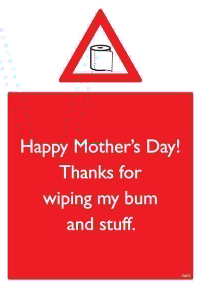 Funny Mother's Day card - Wiping bum created by Brainbox Candy